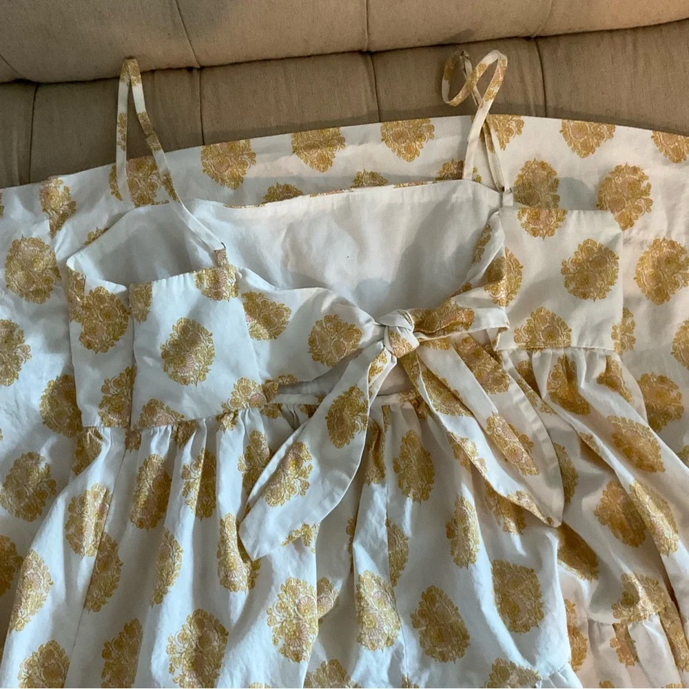 J. Crew White Maxi Dress with Yellow Print - Picture 4 of 4